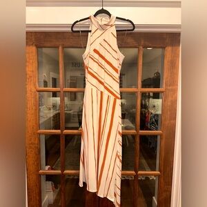 EUC‎ Taylor Size 4 Striped Sleeveless Dress in Cream and Brown